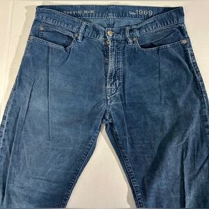 GAP 1969 Authentic Corduroy Pants Men’s 32x32 Blue Straight Leg Vintage Look